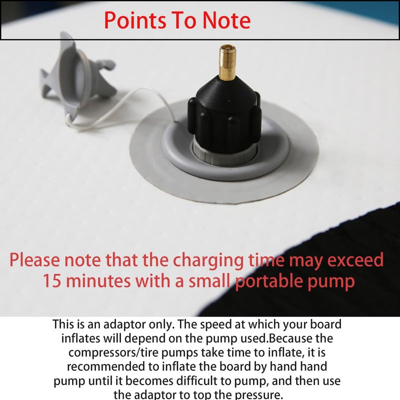 HEYTUR Inflatable Boat SUP Pump Adaptor Standard Schrader Conventional Air Pump Air Valve Adapter Spoke Plate Attachment(Black) - Image 4
